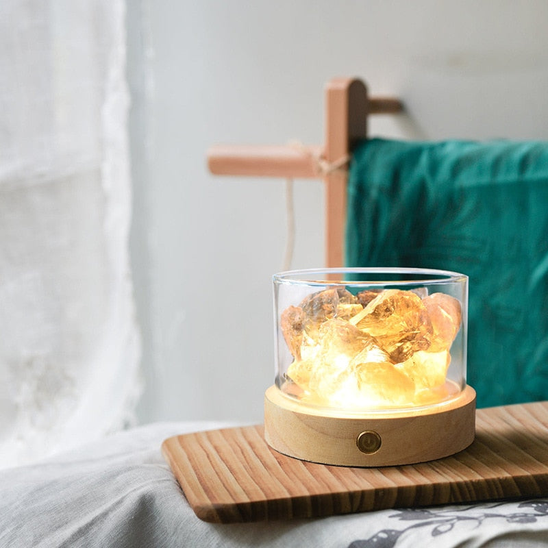 Aromatherapy Healing Crystal Diffuser with Lamp Base | Sustainable Home Fragrance