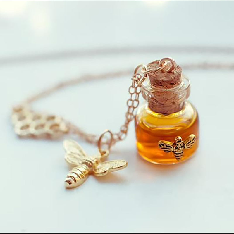 "Be Honey" Bee Honey Talisman Necklace | Symbol of Transformation, Abundance, and Sweetness