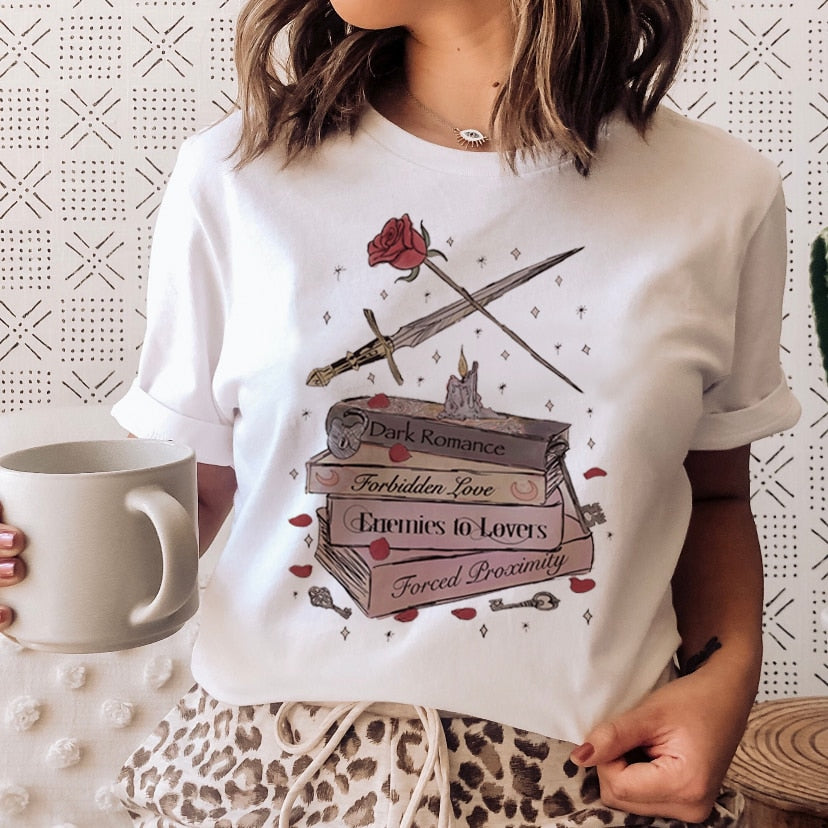 "Magic Books Love" Women's Graphic Tee | Cute and Casual Short Sleeve T-Shirt