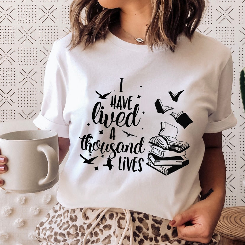 "Magic Books Love" Women's Graphic Tee | Cute and Casual Short Sleeve T-Shirt