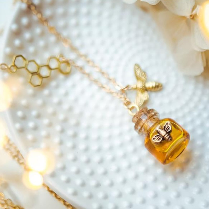 "Be Honey" Bee Honey Talisman Necklace | Symbol of Transformation, Abundance, and Sweetness