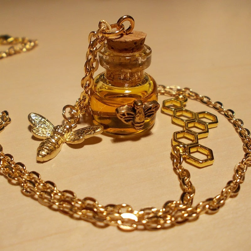 "Be Honey" Bee Honey Talisman Necklace | Symbol of Transformation, Abundance, and Sweetness