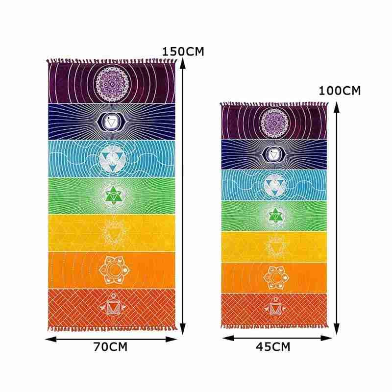 Rainbow Boho Beach Blanket Scarf Mandala Striped Wall Hanging Tapestry Yoga Mat