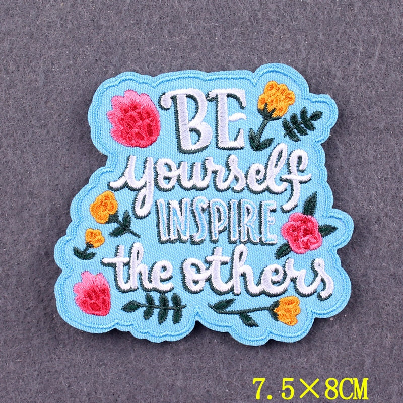 Embroidered Patch | Positive Words DIY Iron-On Patch for Clothing | Slogan Badges on Backpacks