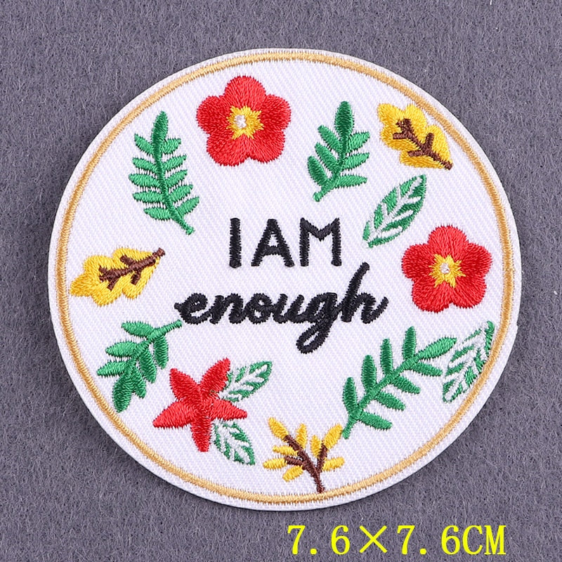 Embroidered Patch | Positive Words DIY Iron-On Patch for Clothing | Slogan Badges on Backpacks