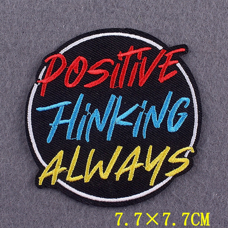 Embroidered Patch | Positive Words DIY Iron-On Patch for Clothing | Slogan Badges on Backpacks