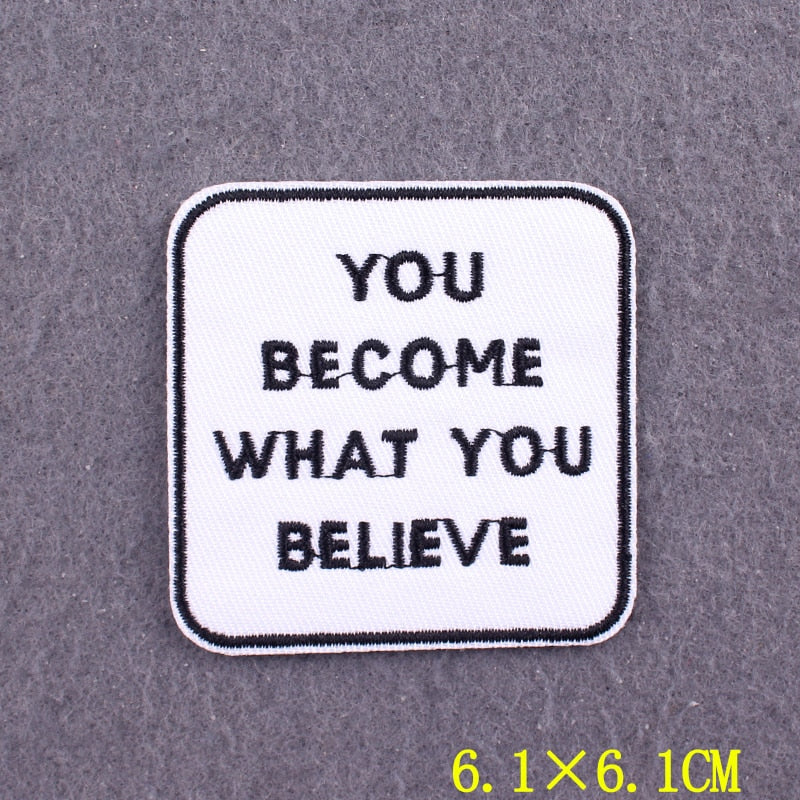 Embroidered Patch | Positive Words DIY Iron-On Patch for Clothing | Slogan Badges on Backpacks