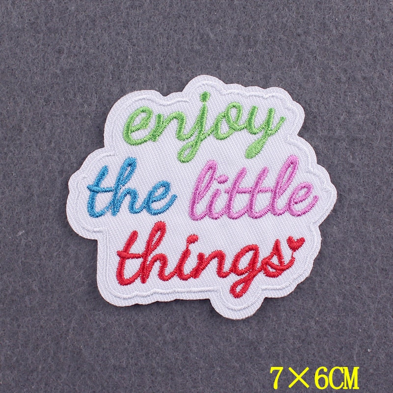 Embroidered Patch | Positive Words DIY Iron-On Patch for Clothing | Slogan Badges on Backpacks
