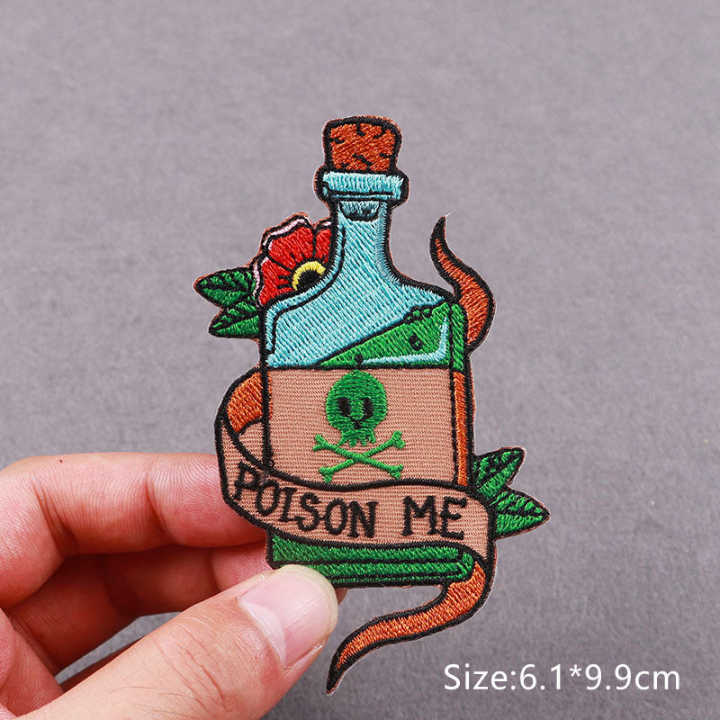 Witchcraft Love Potion Embroidery Patch | Magical Iron-On Patch for Clothing | Enchanting Design