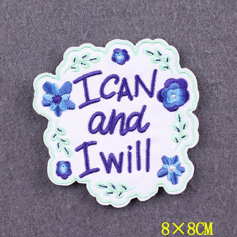 Embroidered Patch | Positive Words DIY Iron-On Patch for Clothing | Slogan Badges on Backpacks