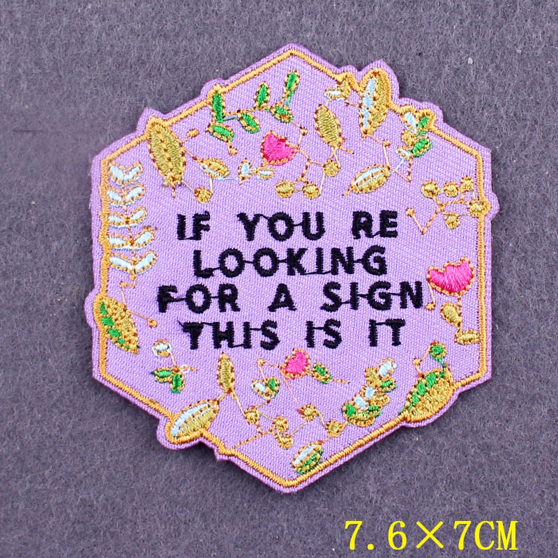 Embroidered Patch | Positive Words DIY Iron-On Patch for Clothing | Slogan Badges on Backpacks