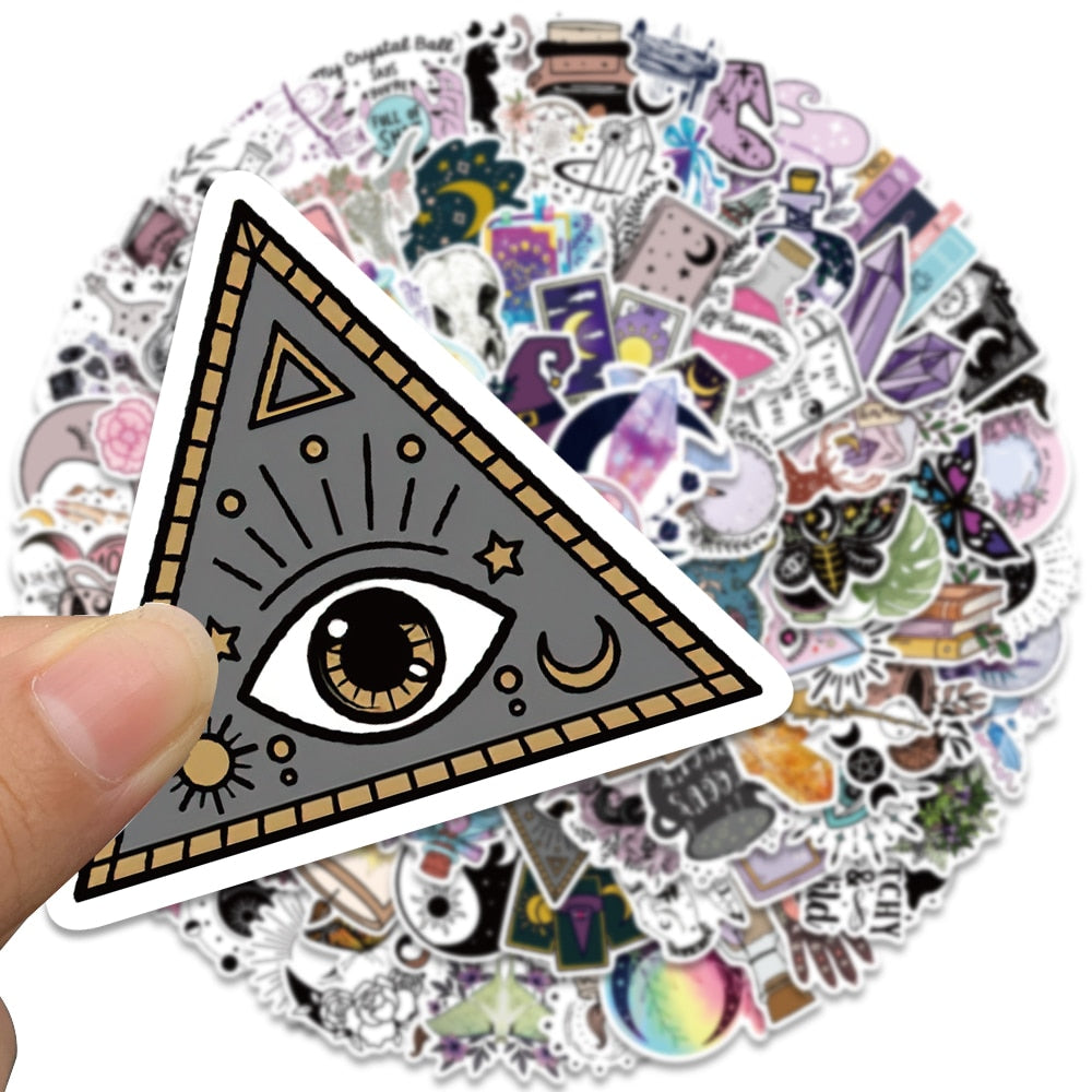 10/50/100PCS Gothic Witchy Tarot Potion Stickers | Boho Astrology Apothecary Decals