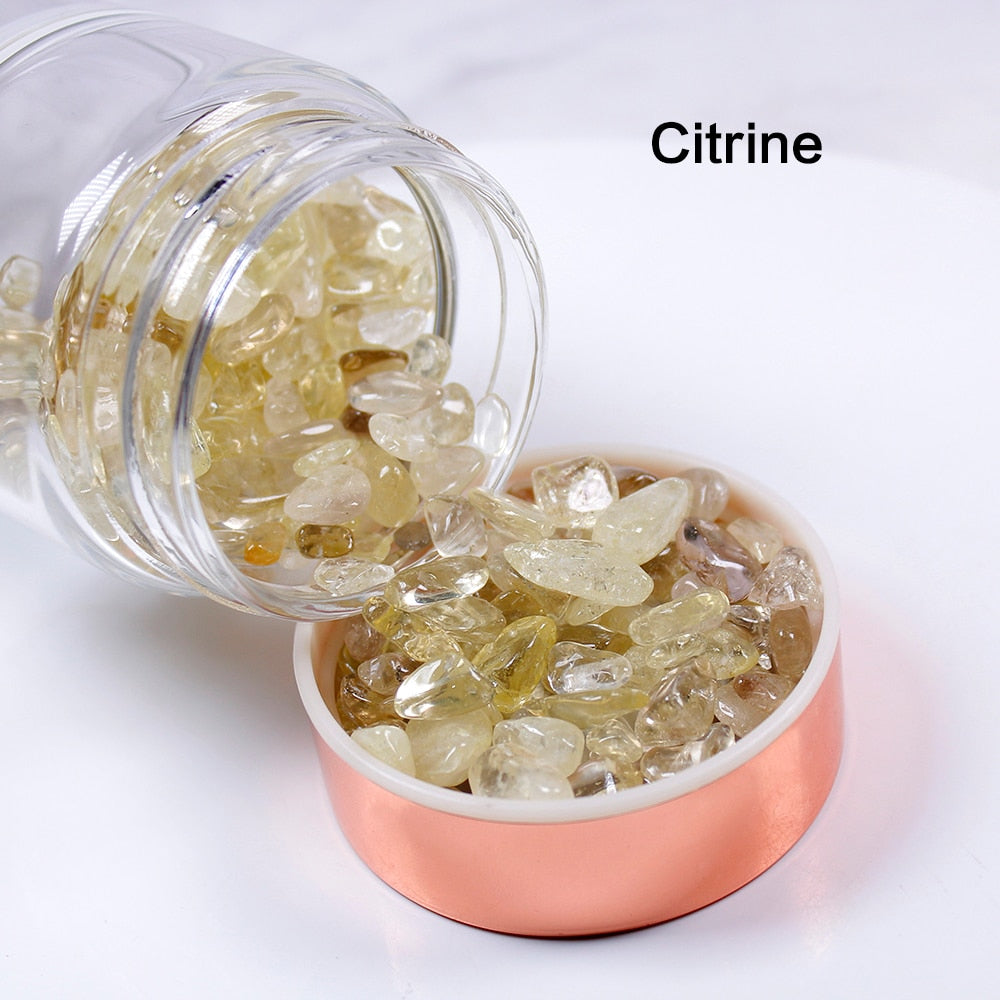 Crystal Elixir Water Bottle with Tea Infuser for Healing Energy