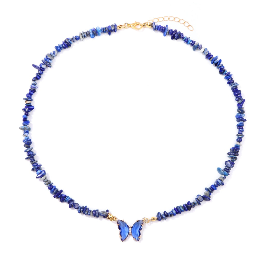 Crystal Butterfly Pendant Necklace