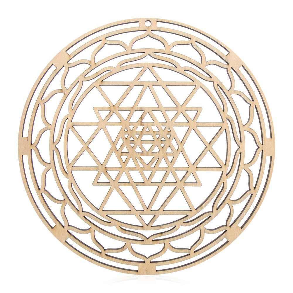 Wooden Wall Sign Flower of Life Geometry Ornament and Coaster