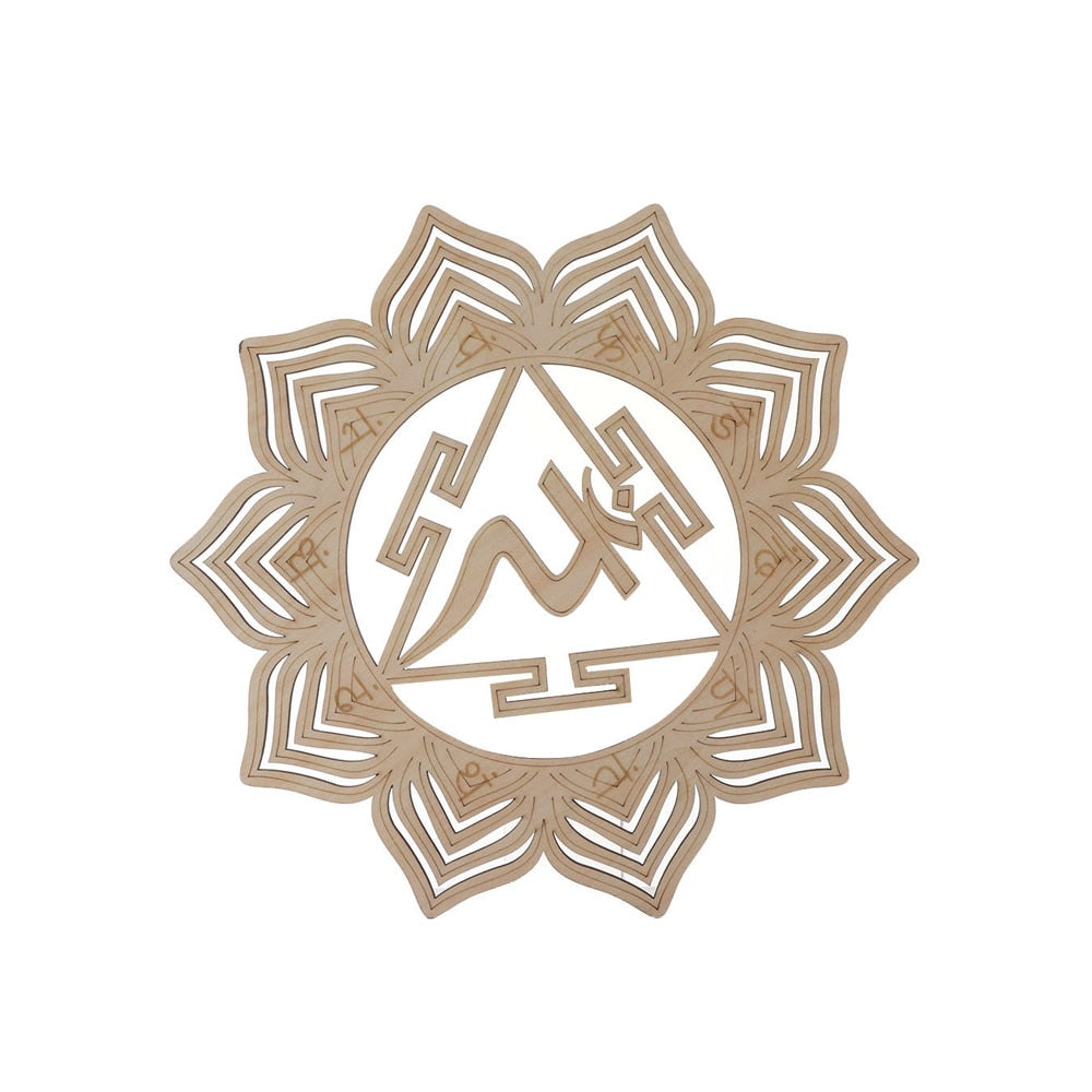 Wooden Wall Sign Flower of Life Geometry Ornament and Coaster