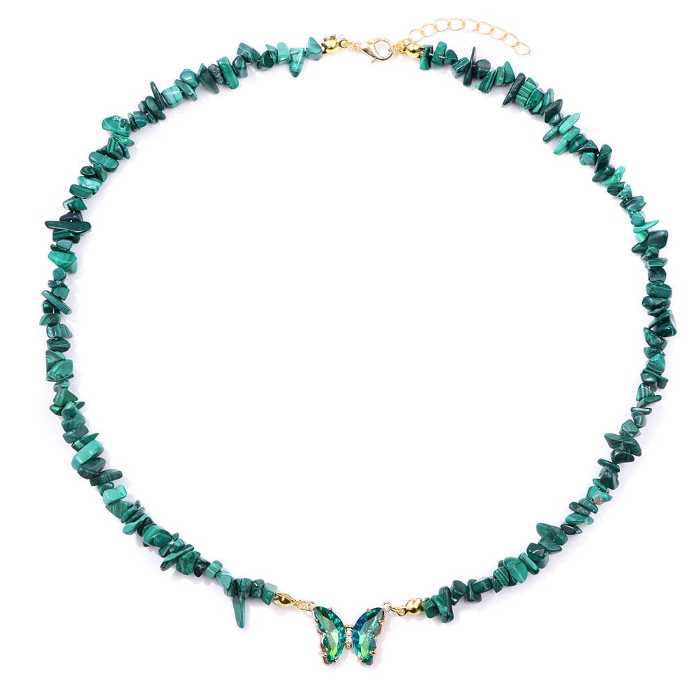 Crystal Butterfly Pendant Necklace