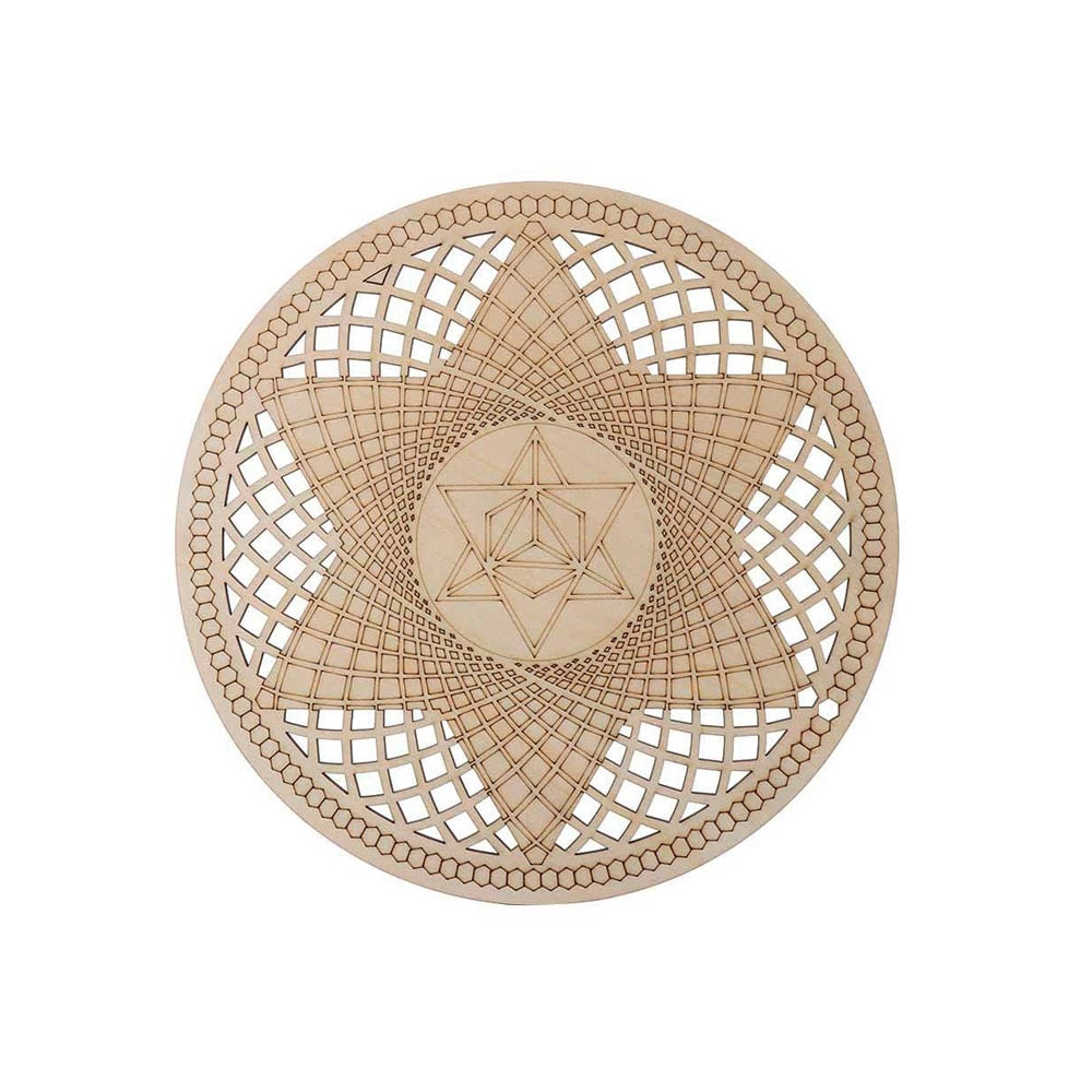 Wooden Wall Sign Flower of Life Geometry Ornament and Coaster
