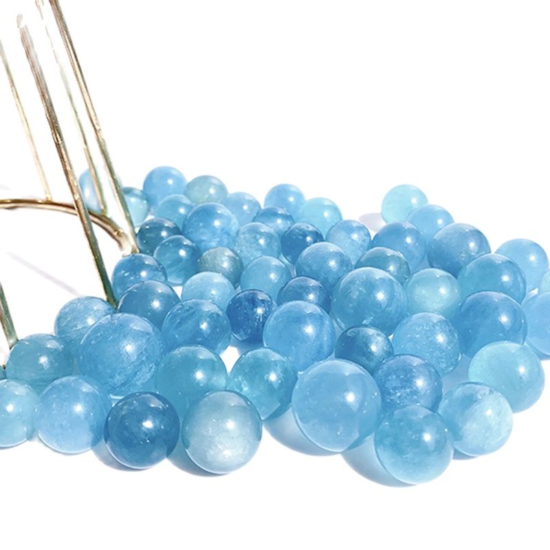 15MM Natural Mini Aquamarine Ball Gemstone Polished Blue Quartz Crystal Healing Energy Stone Sphere