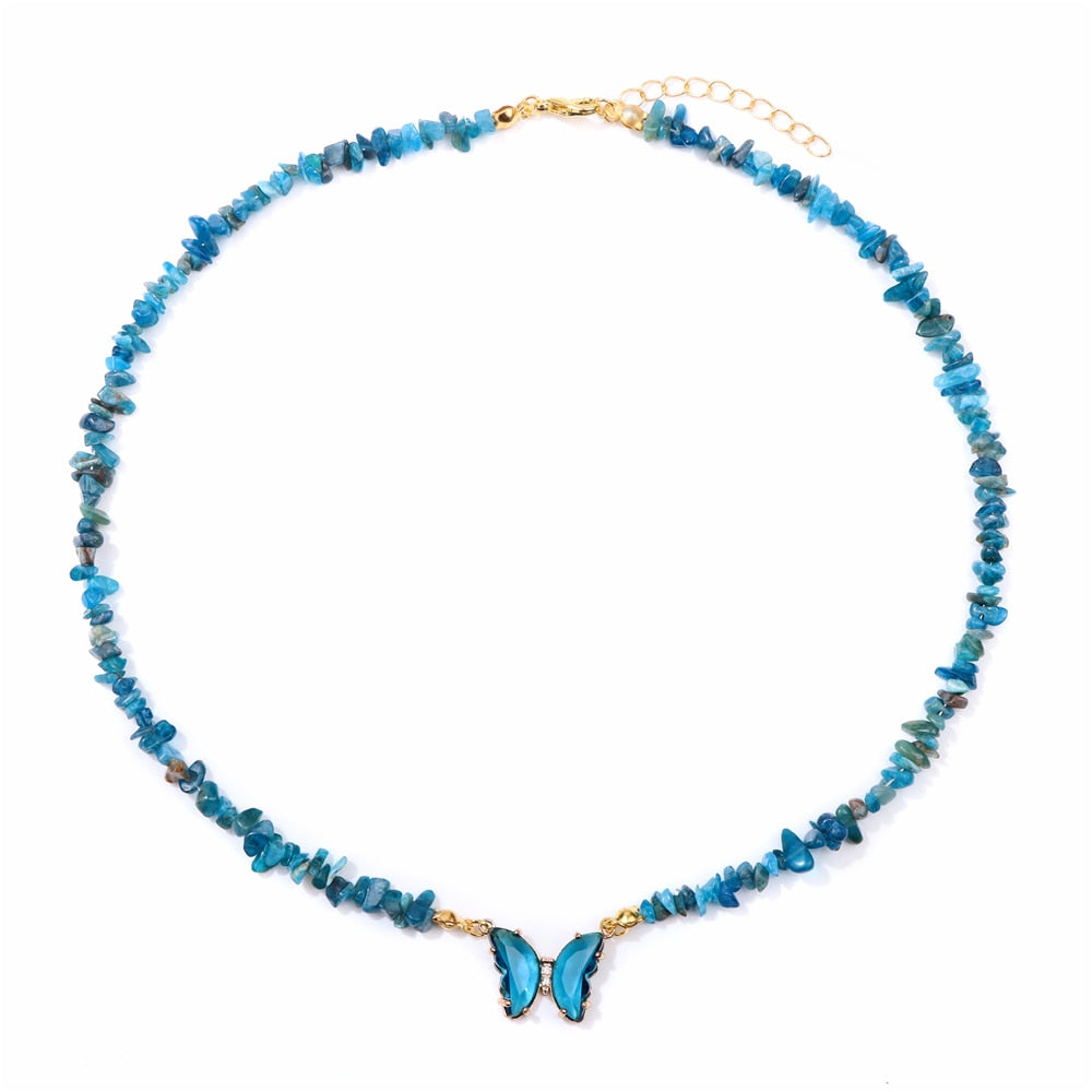 Crystal Butterfly Pendant Necklace