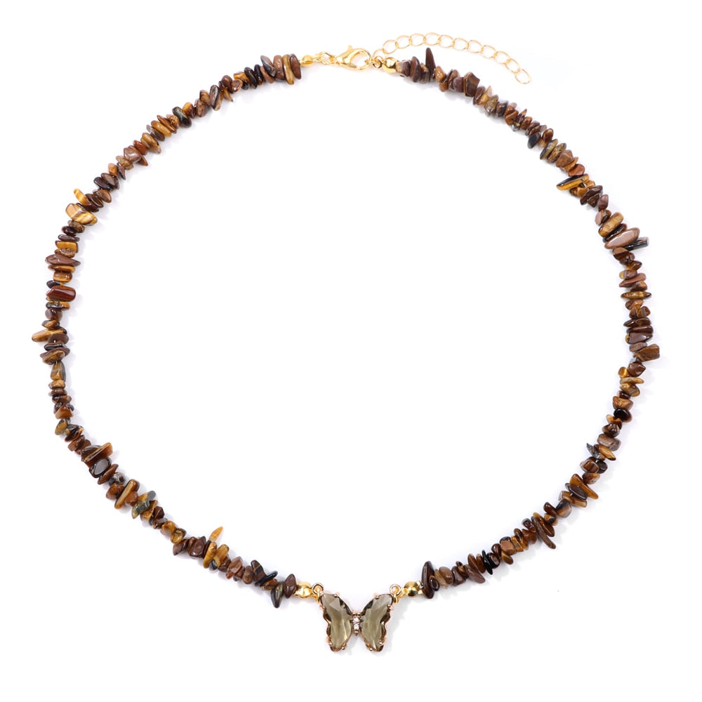 Crystal Butterfly Pendant Necklace