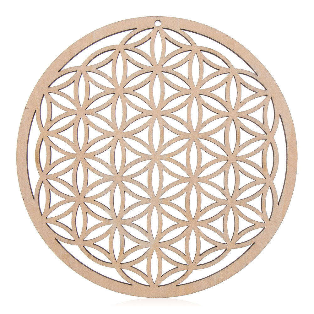 Wooden Wall Sign Flower of Life Geometry Ornament and Coaster