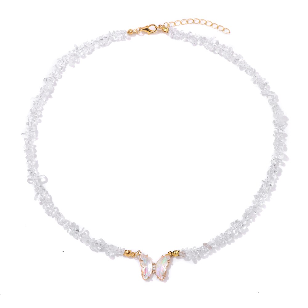Crystal Butterfly Pendant Necklace