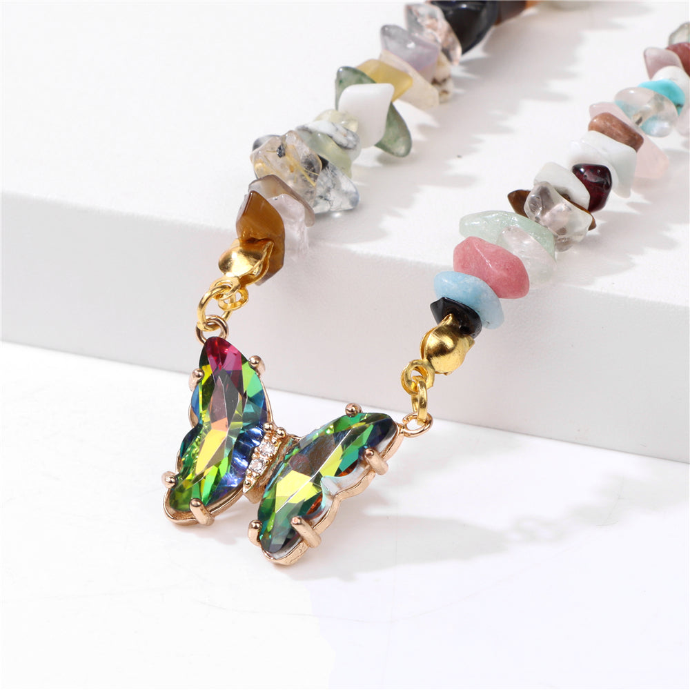 Crystal Butterfly Pendant Necklace