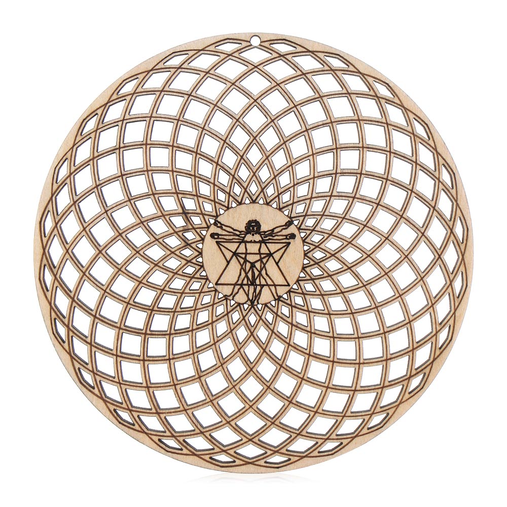 Wooden Wall Sign Flower of Life Geometry Ornament and Coaster