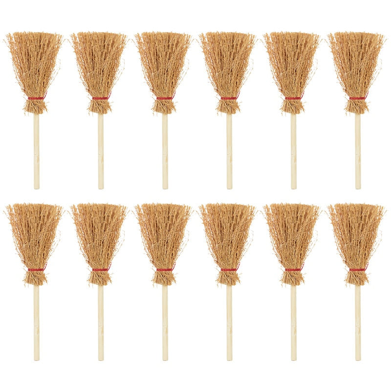 10/20pcs Mini Witch Brooms for Halloween Decor and Witchcraft
