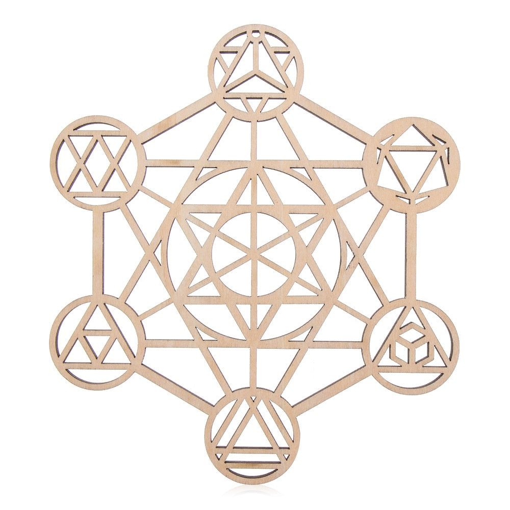 Wooden Wall Sign Flower of Life Geometry Ornament and Coaster