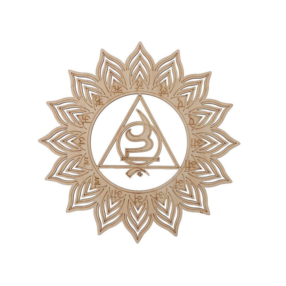 Wooden Wall Sign Flower of Life Geometry Ornament and Coaster