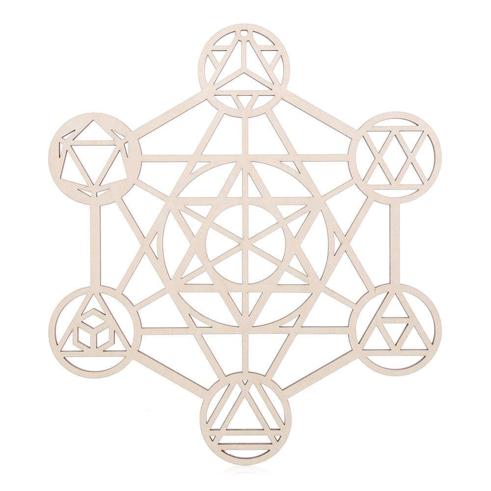 Wooden Wall Sign Flower of Life Geometry Ornament and Coaster