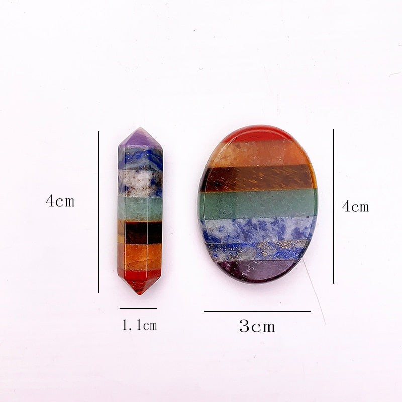 7 Chakra Crystal Set for Balancing and Aligning Energy Centers Red Jasper Orange Aventurine Yellow Tiger Eye Green Aventurine Sodalite Lapis Lazuli and Amethyst