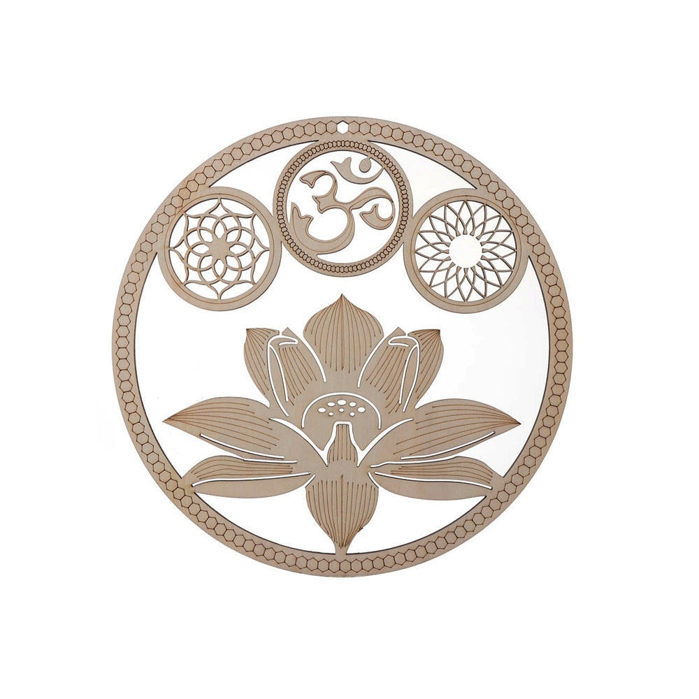 Wooden Wall Sign Flower of Life Geometry Ornament and Coaster