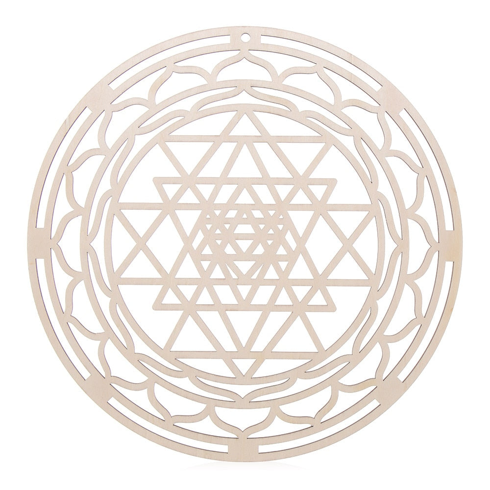 Wooden Wall Sign Flower of Life Geometry Ornament and Coaster