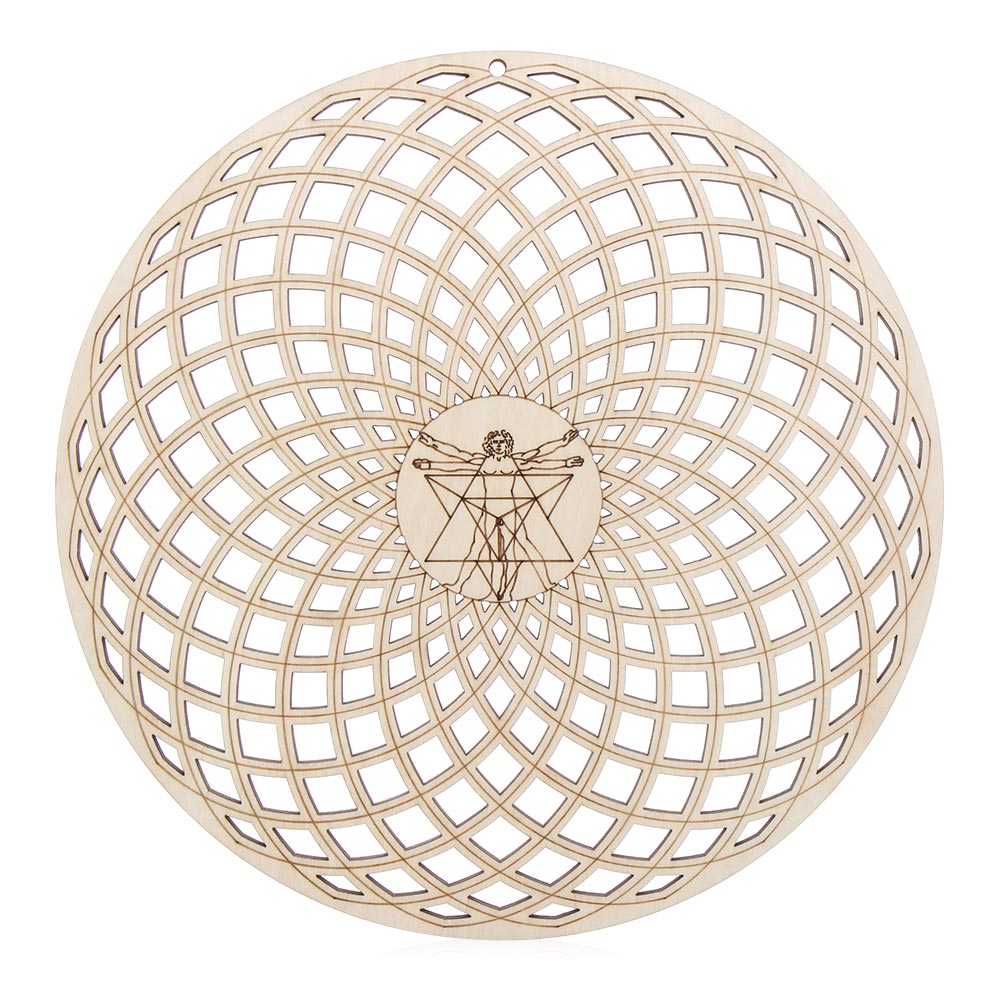 Wooden Wall Sign Flower of Life Geometry Ornament and Coaster