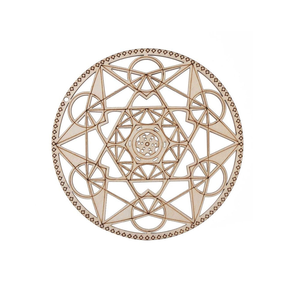 Wooden Wall Sign Flower of Life Geometry Ornament and Coaster