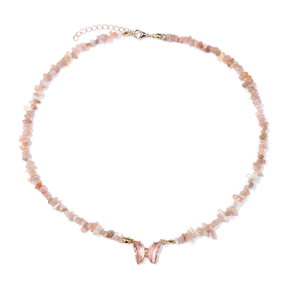 Crystal Butterfly Pendant Necklace