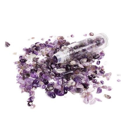 Eco-Friendly Crystal-Infused Essential Oil Container with Gemstone Roller Ball 10ml