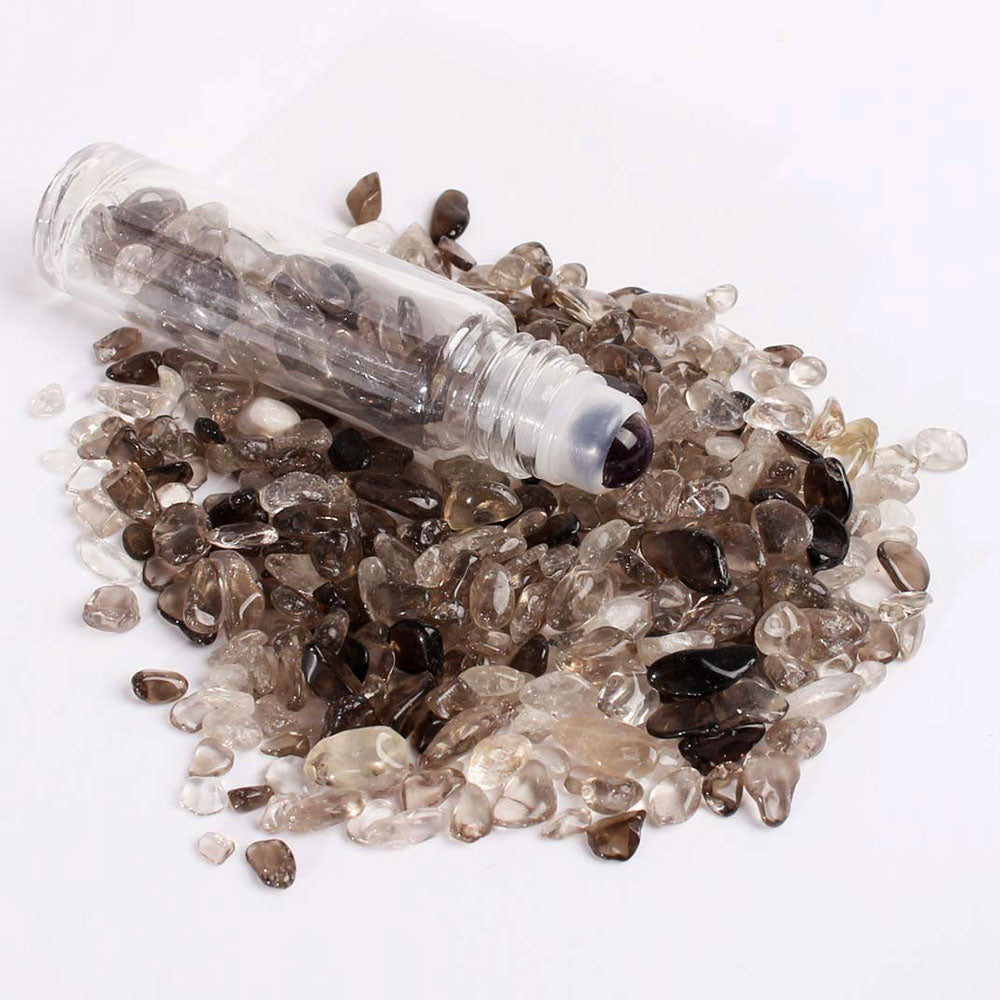 Eco-Friendly Crystal-Infused Essential Oil Container with Gemstone Roller Ball 10ml