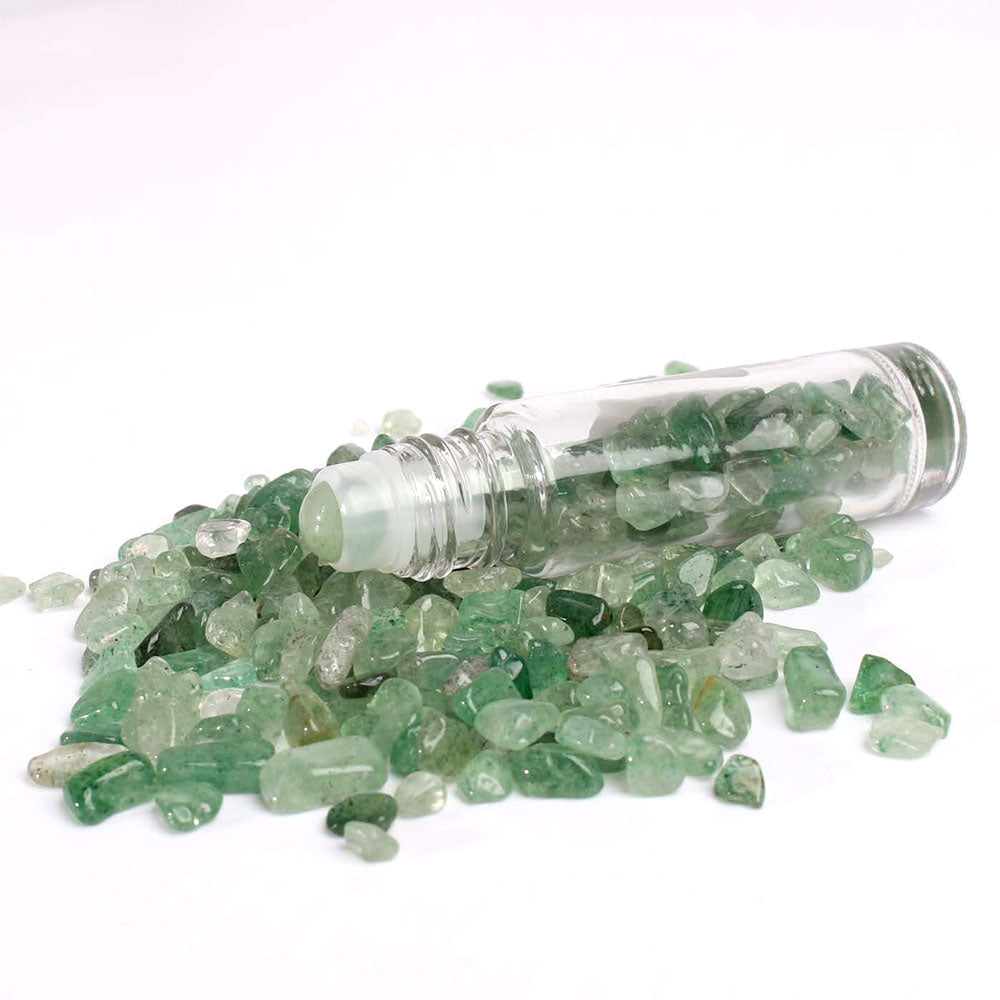 Eco-Friendly Crystal-Infused Essential Oil Container with Gemstone Roller Ball 10ml