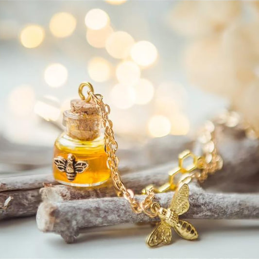 "Be Honey" Bee Honey Talisman Necklace | Symbol of Transformation, Abundance, and Sweetness