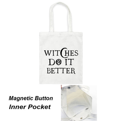 Witches Do It Better Canvas Bag | Shoulder Tote and Handbag Inspired by Witchcraft