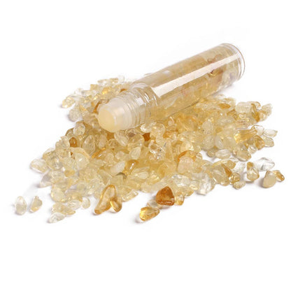 Eco-Friendly Crystal-Infused Essential Oil Container with Gemstone Roller Ball 10ml