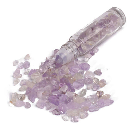 Eco-Friendly Crystal-Infused Essential Oil Container with Gemstone Roller Ball 10ml