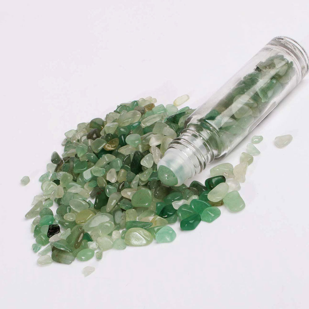 Eco-Friendly Crystal-Infused Essential Oil Container with Gemstone Roller Ball 10ml