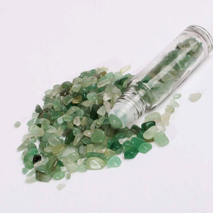 Eco-Friendly Crystal-Infused Essential Oil Container with Gemstone Roller Ball 10ml