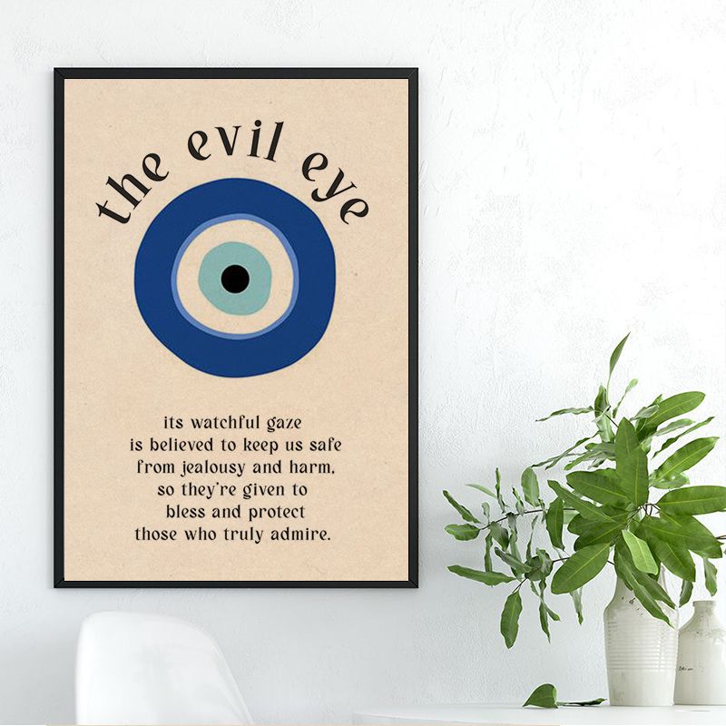 Retro Abstract Eye Shapes and Inspiring Quotes Kraft Paper Wall Art Poster