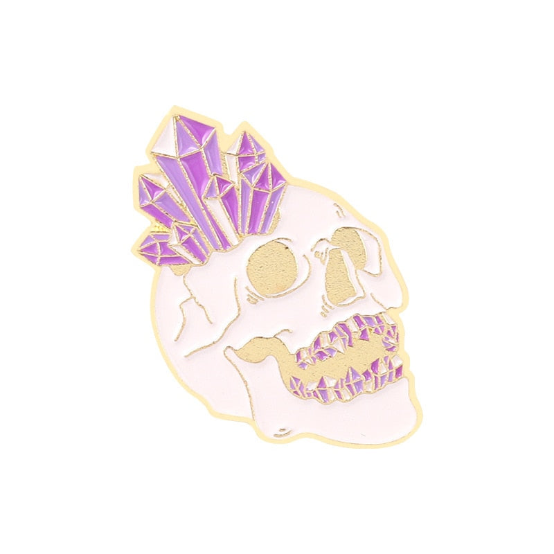 Purple Witch Cartoon Series Enamel Pins | Punk Aesthetic Brooch Badges